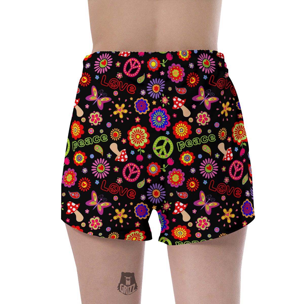 Hippie Peace Print Women's Shorts-grizzshop