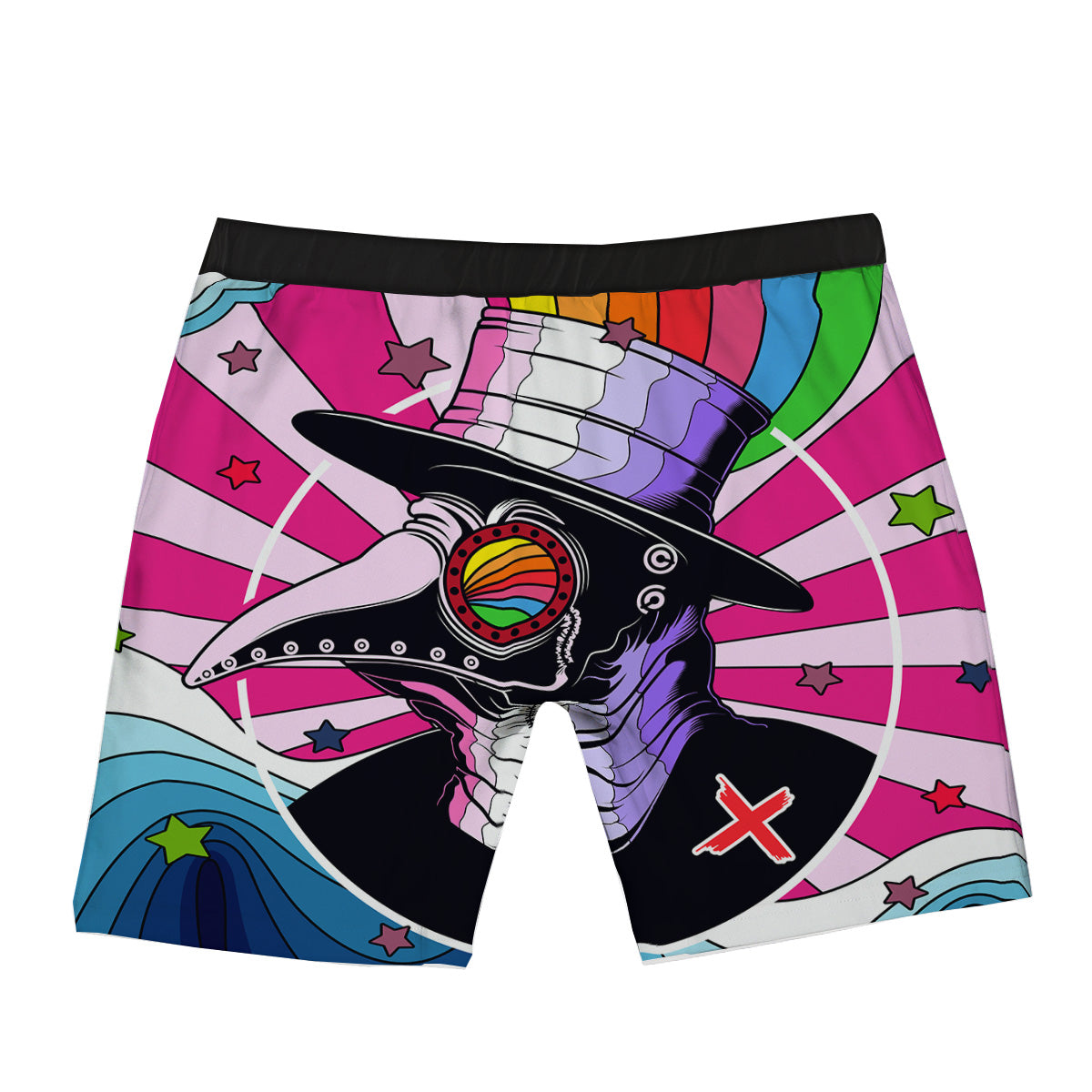 Hippie Plague Doctor Colorful Print Boxer Briefs-grizzshop