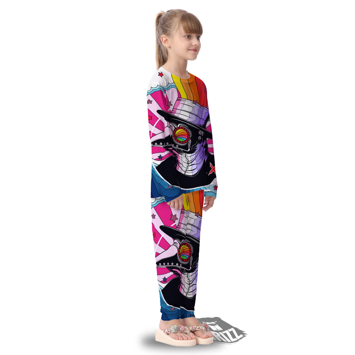 Hippie Plague Doctor Colorful Print Kid's Pajamas-grizzshop
