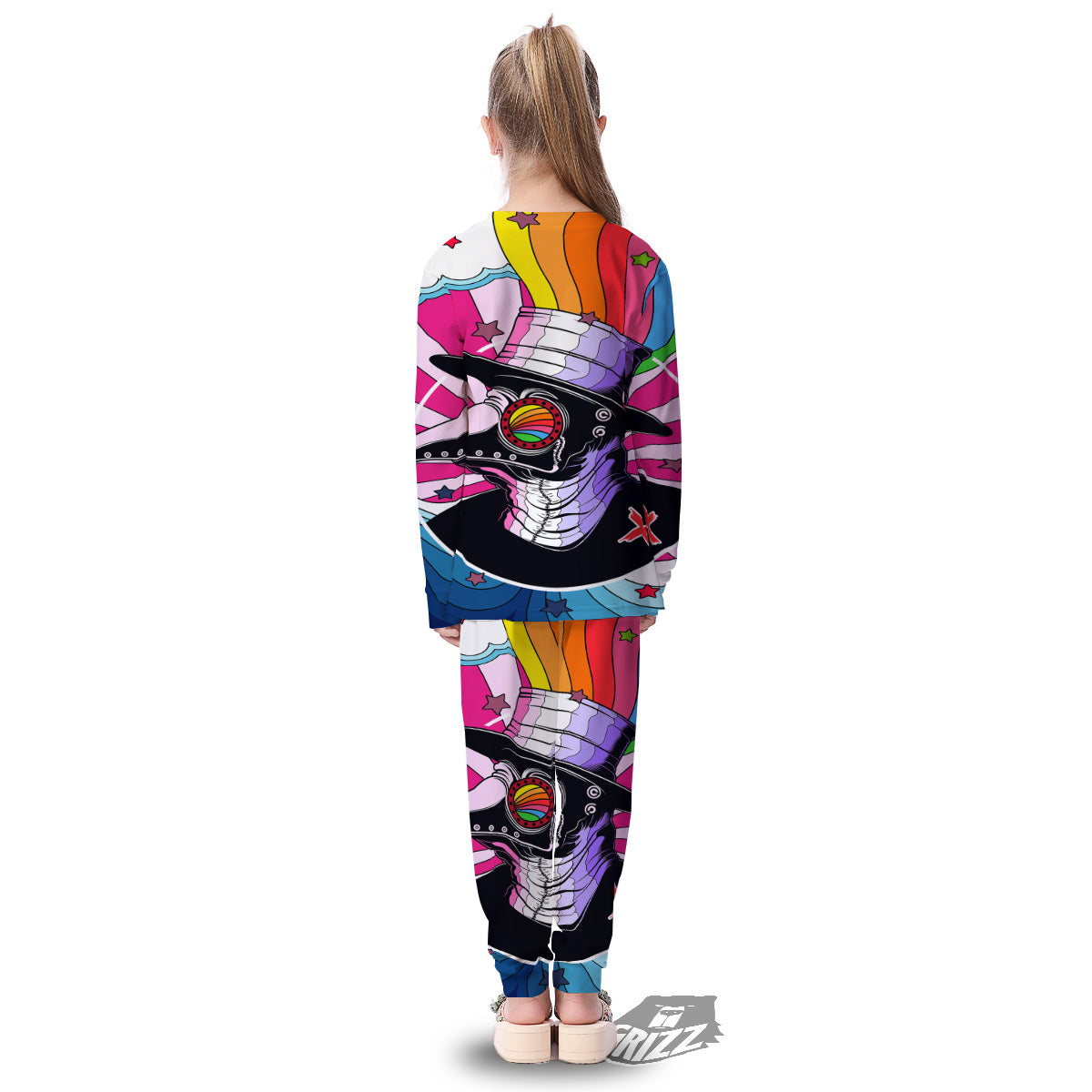 Hippie Plague Doctor Colorful Print Kid's Pajamas-grizzshop