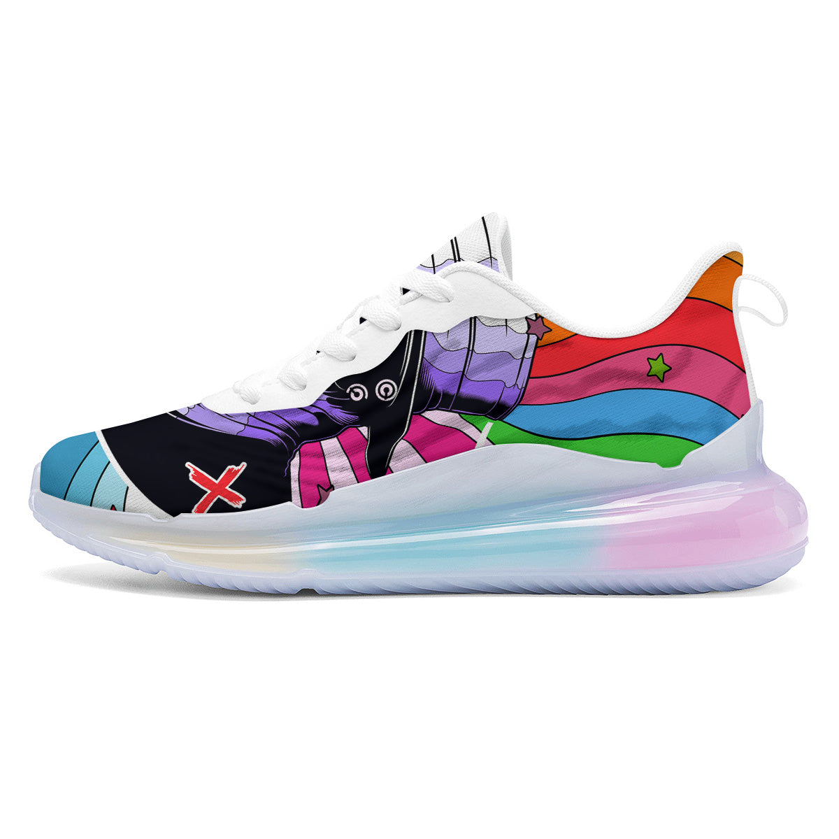 Hippie Plague Doctor Colorful Print Running Sneakers-grizzshop