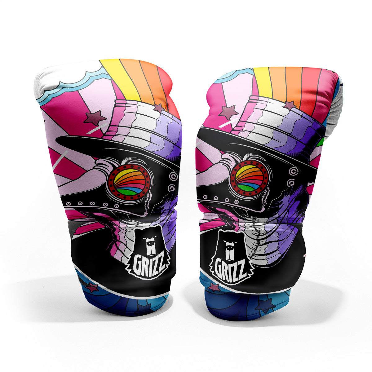 Hippie Plague Doctor Colorful Print Pro Boxing Glove