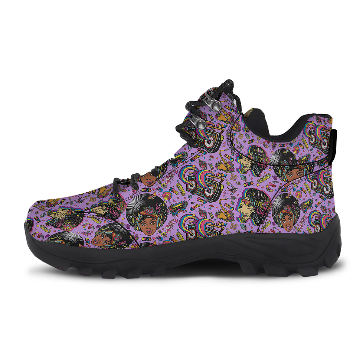Hippie Retro Funky Women Print Pattern Hiking Shoes-grizzshop