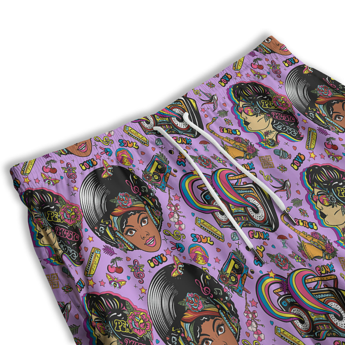 Hippie Retro Funky Women Print Pattern Men's Athletic Shorts