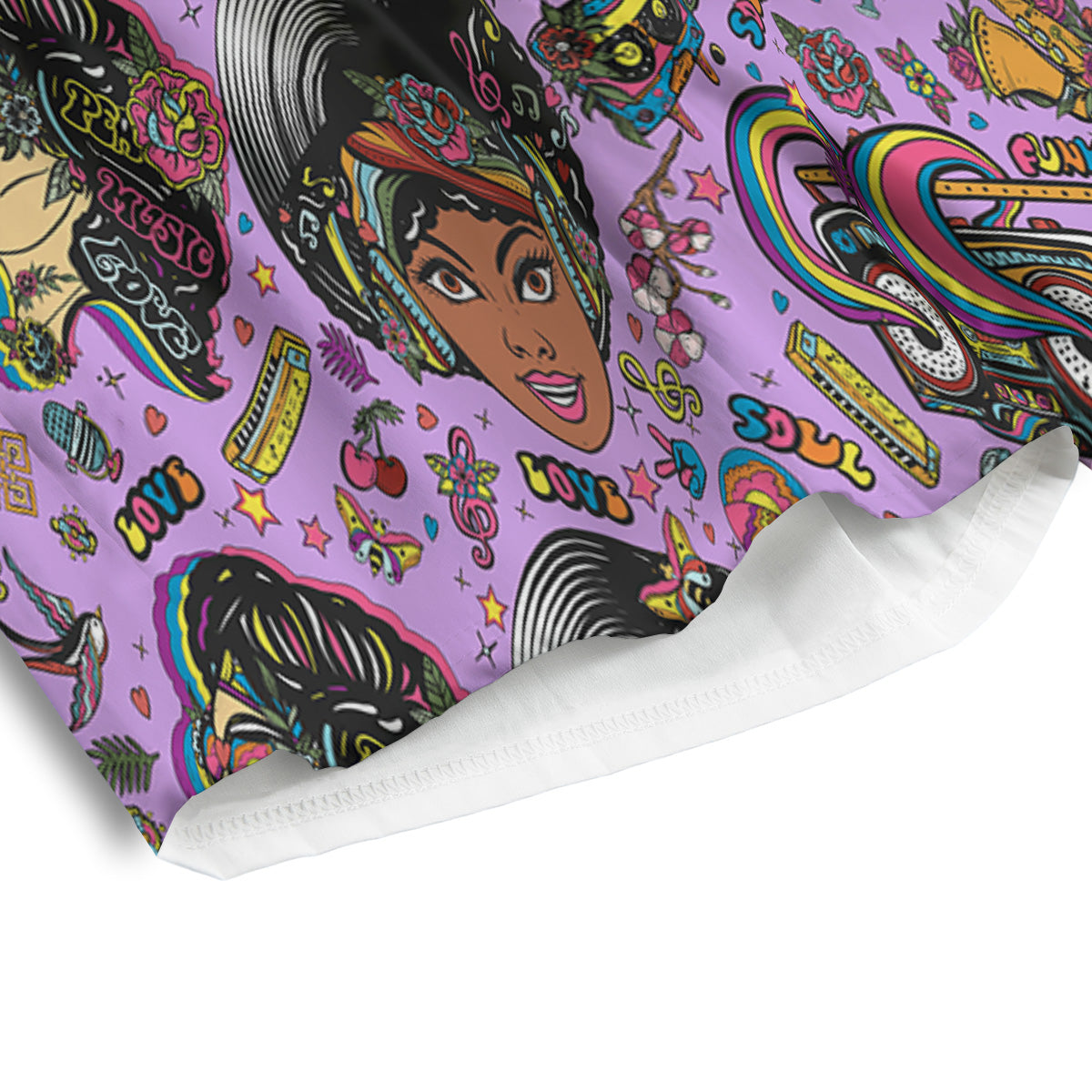 Hippie Retro Funky Women Print Pattern Men's Athletic Shorts
