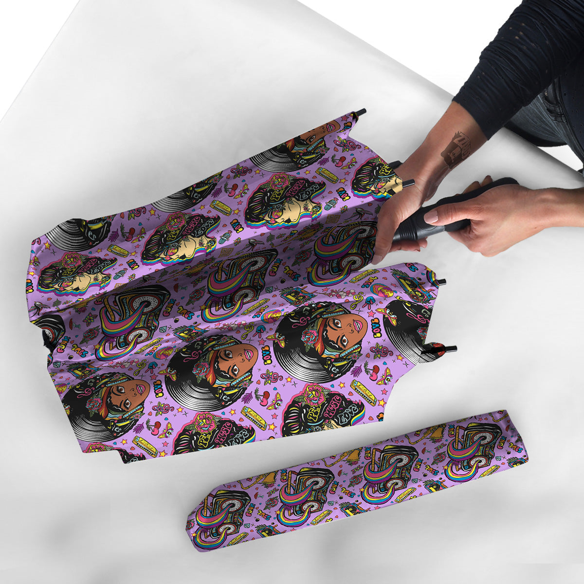 Hippie Retro Funky Women Print Pattern Umbrella-grizzshop