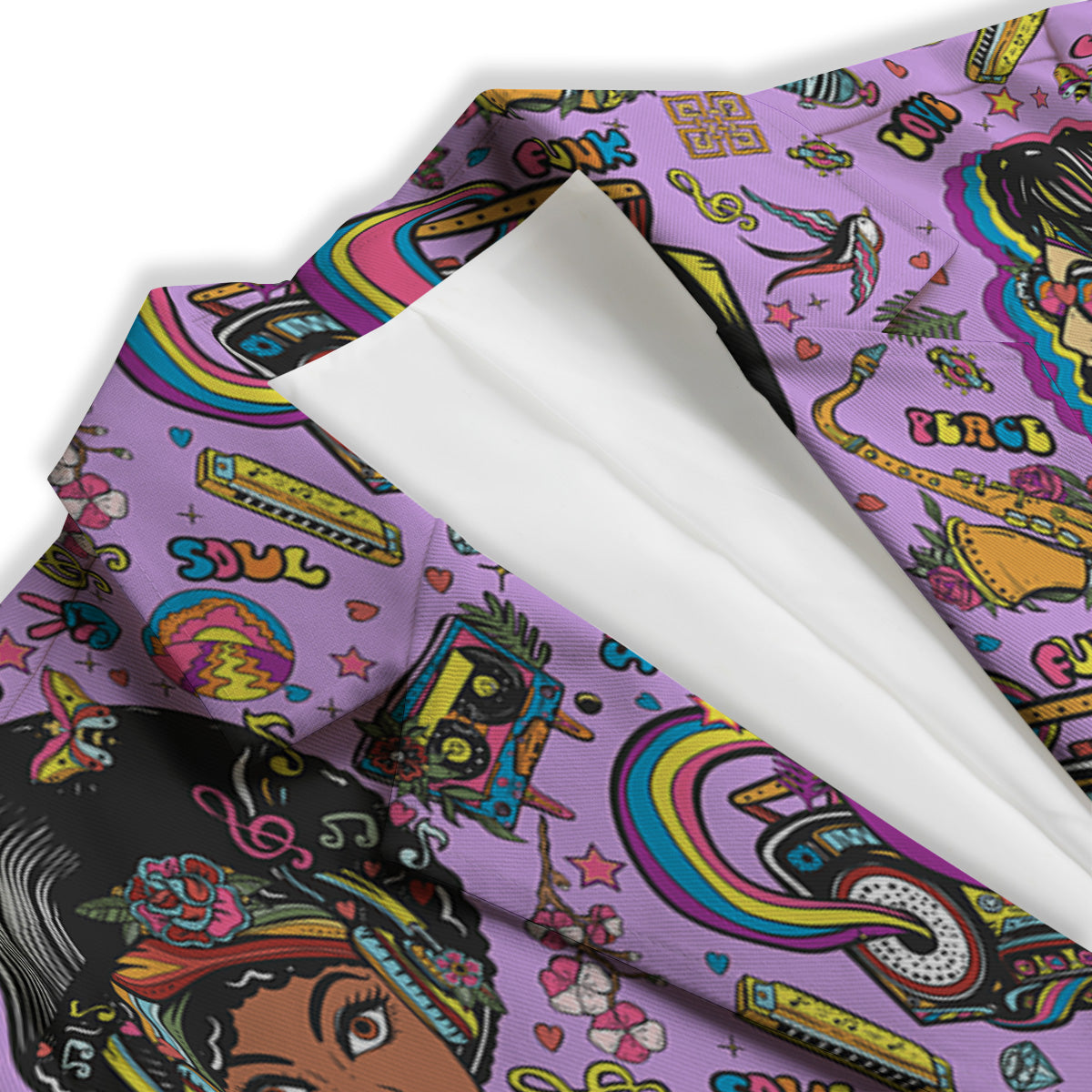 Hippie Retro Funky Women Print Pattern Women's Blazer-grizzshop