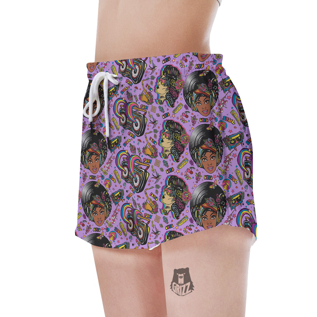 Hippie Retro Funky Women Print Pattern Women's Shorts-grizzshop
