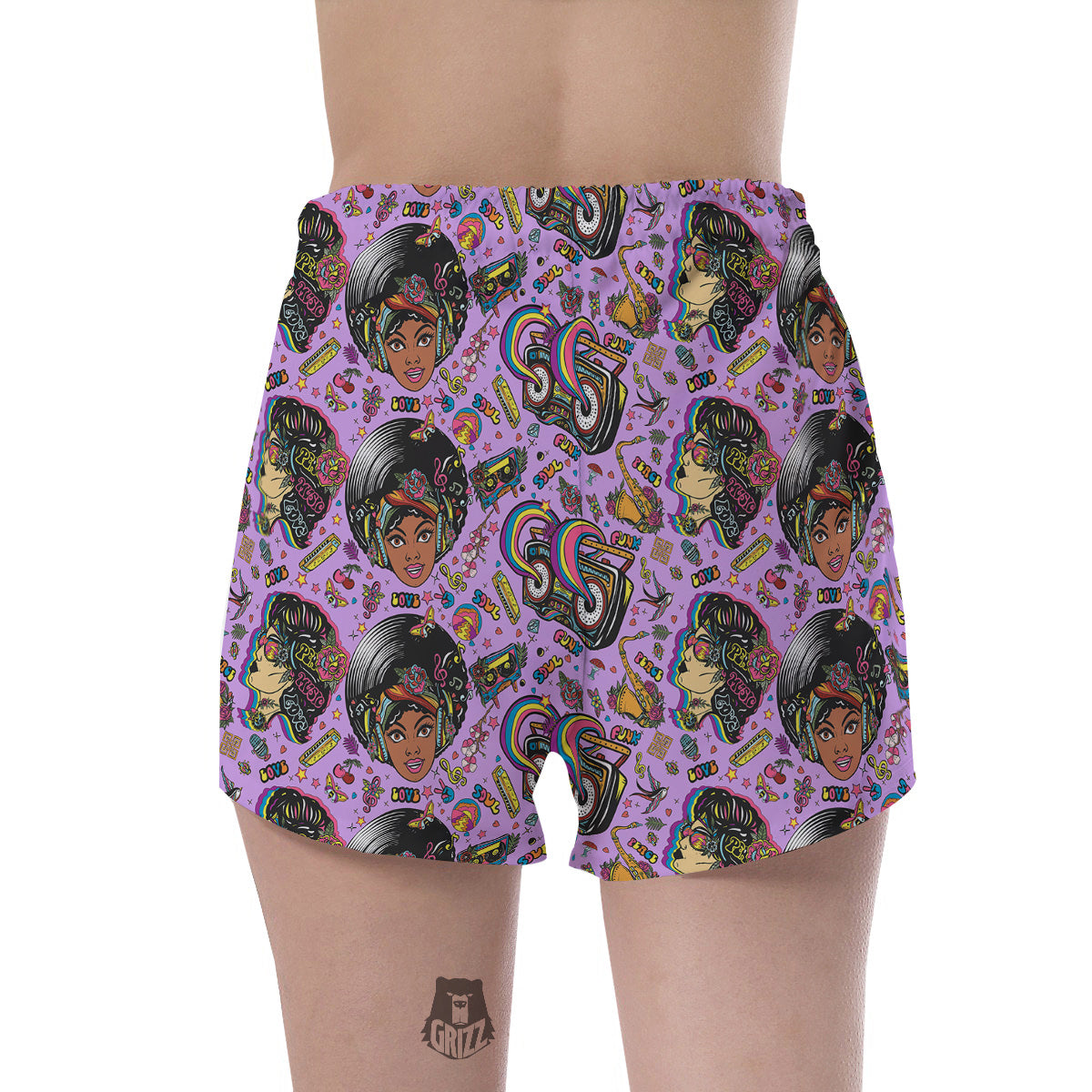 Hippie Retro Funky Women Print Pattern Women's Shorts-grizzshop