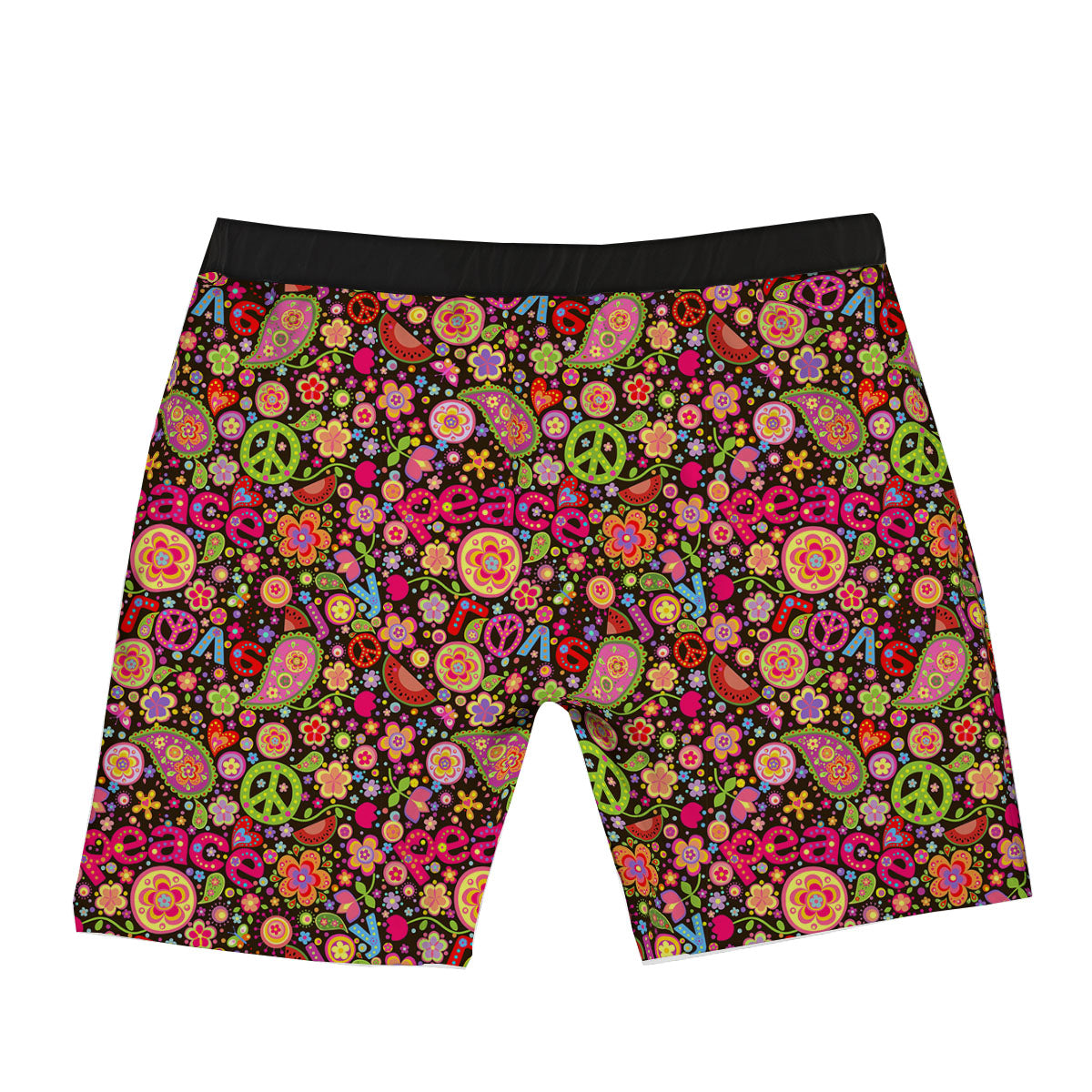 Hippie Sign Peace Flower Print Pattern Boxer Briefs-grizzshop