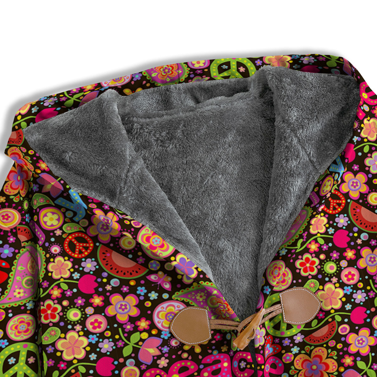 Hippie Sign Peace Flower Print Pattern Men's Windbreaker Jacket-grizzshop