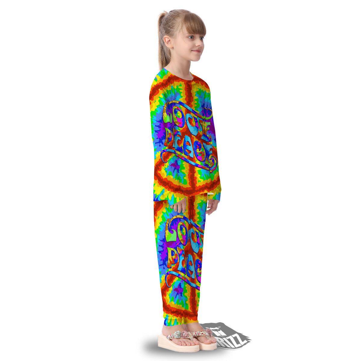 Hippie Symbol Colorful Abstract Print Kid's Pajamas-grizzshop