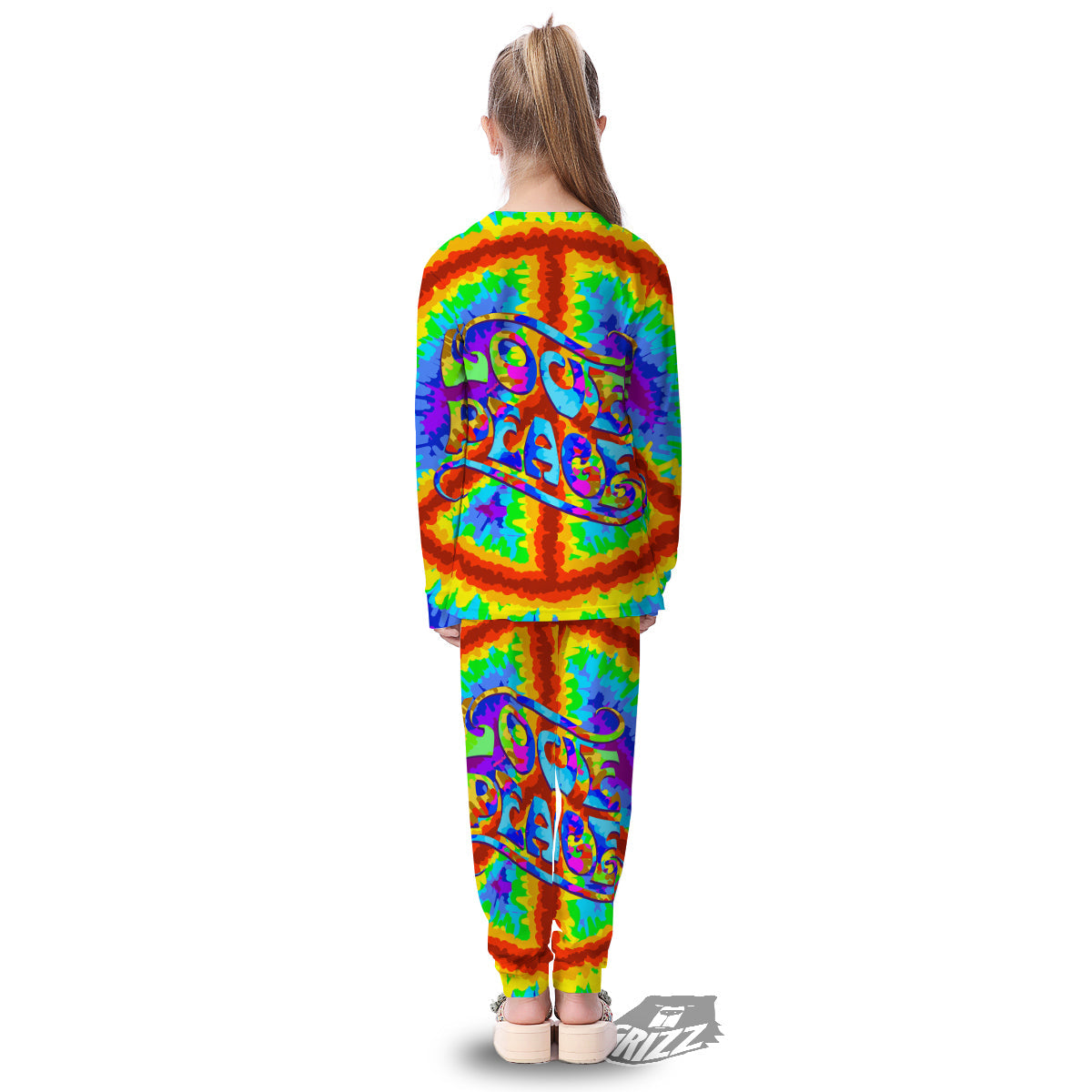 Hippie Symbol Colorful Abstract Print Kid's Pajamas-grizzshop