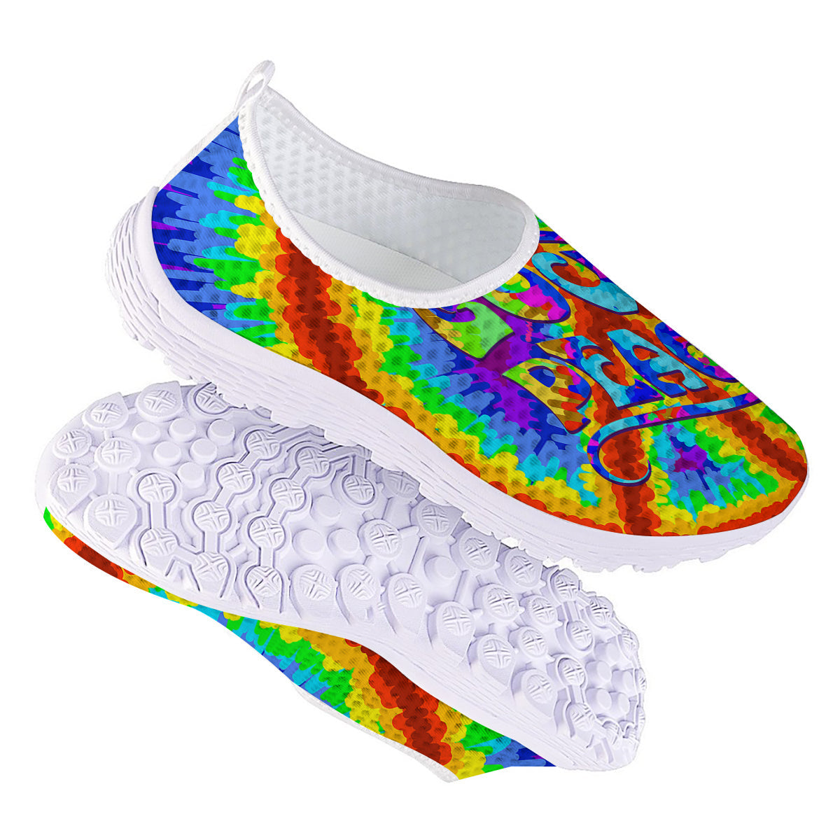 Hippie Symbol Colorful Abstract Print Nurse Shoes-grizzshop