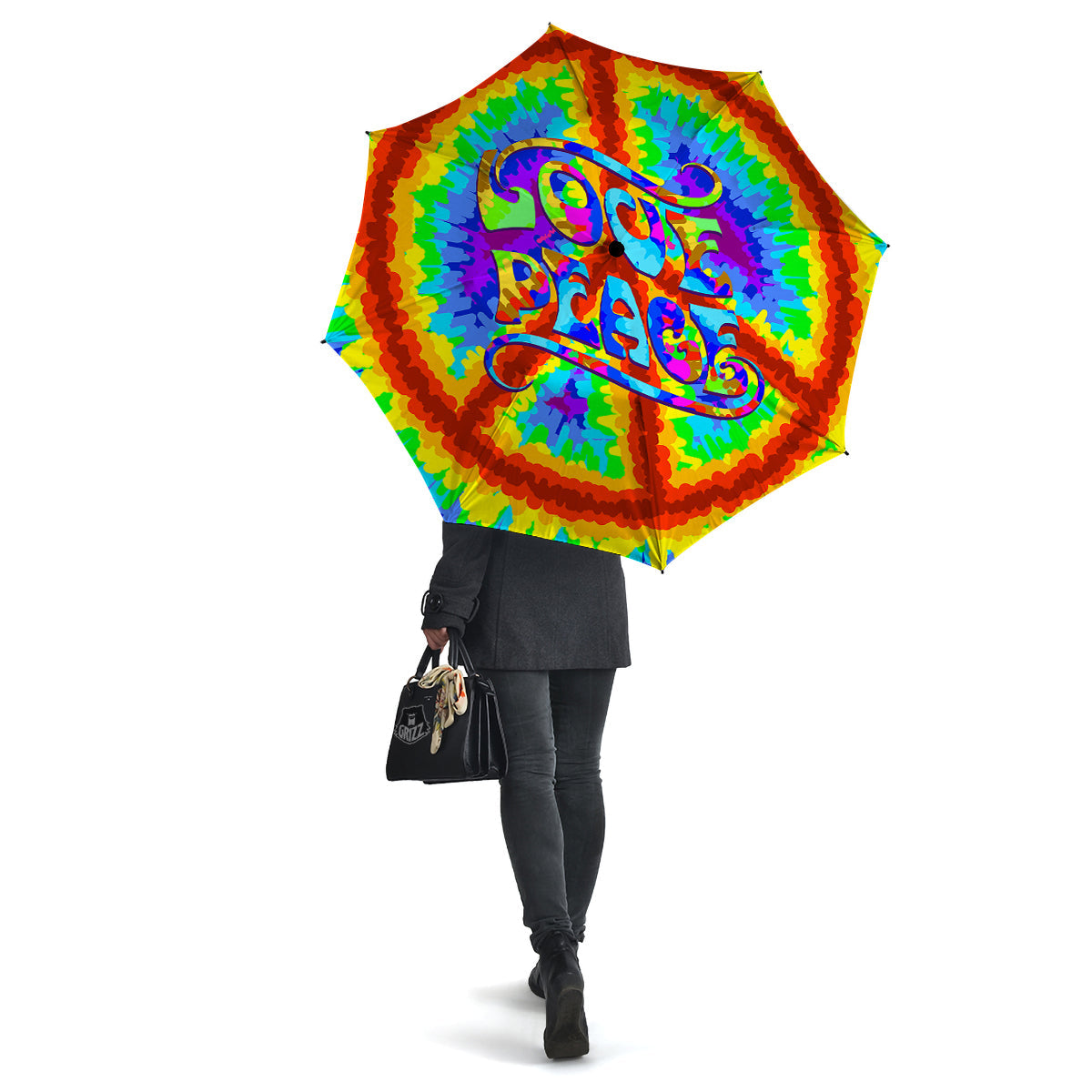 Hippie Symbol Colorful Abstract Print Umbrella-grizzshop