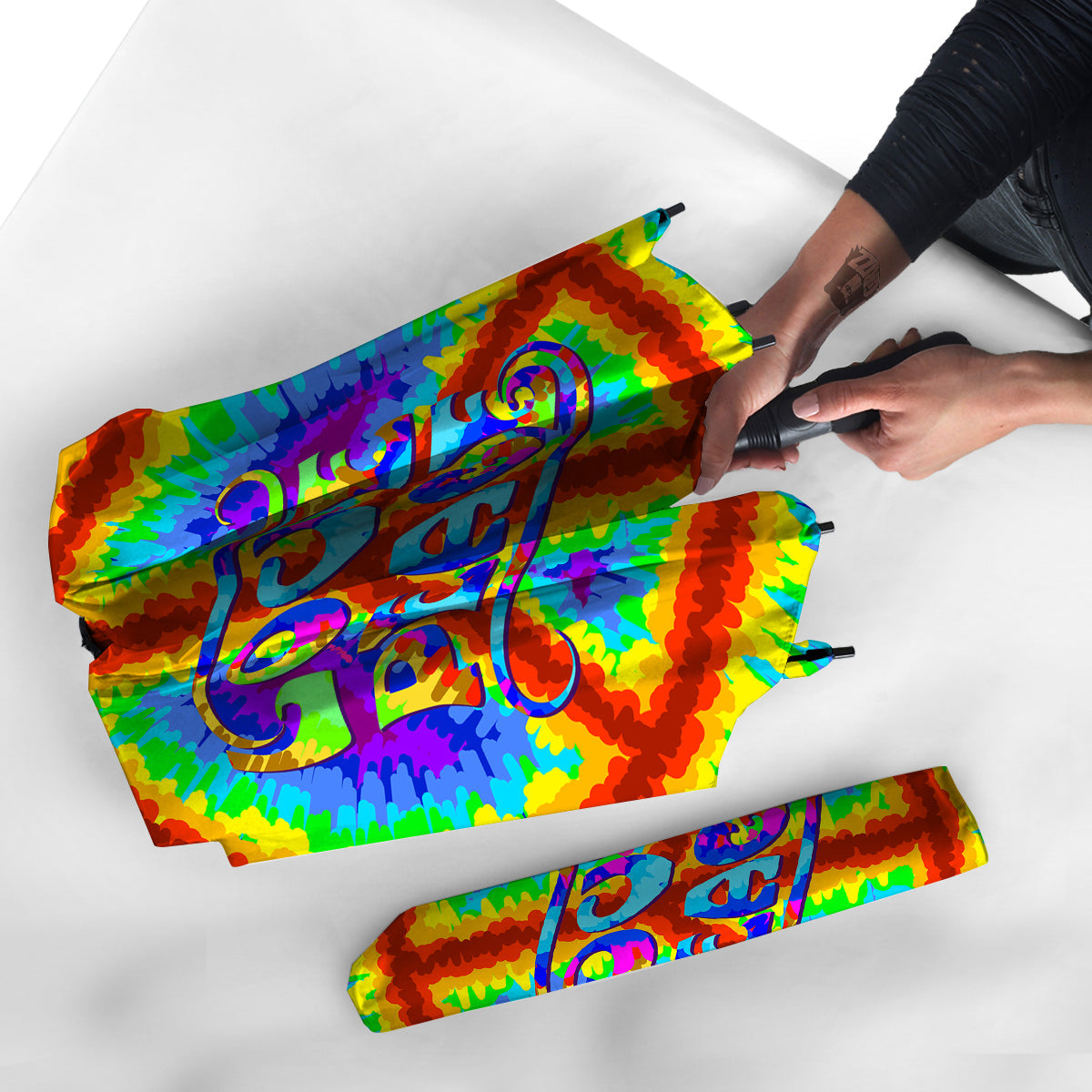 Hippie Symbol Colorful Abstract Print Umbrella-grizzshop