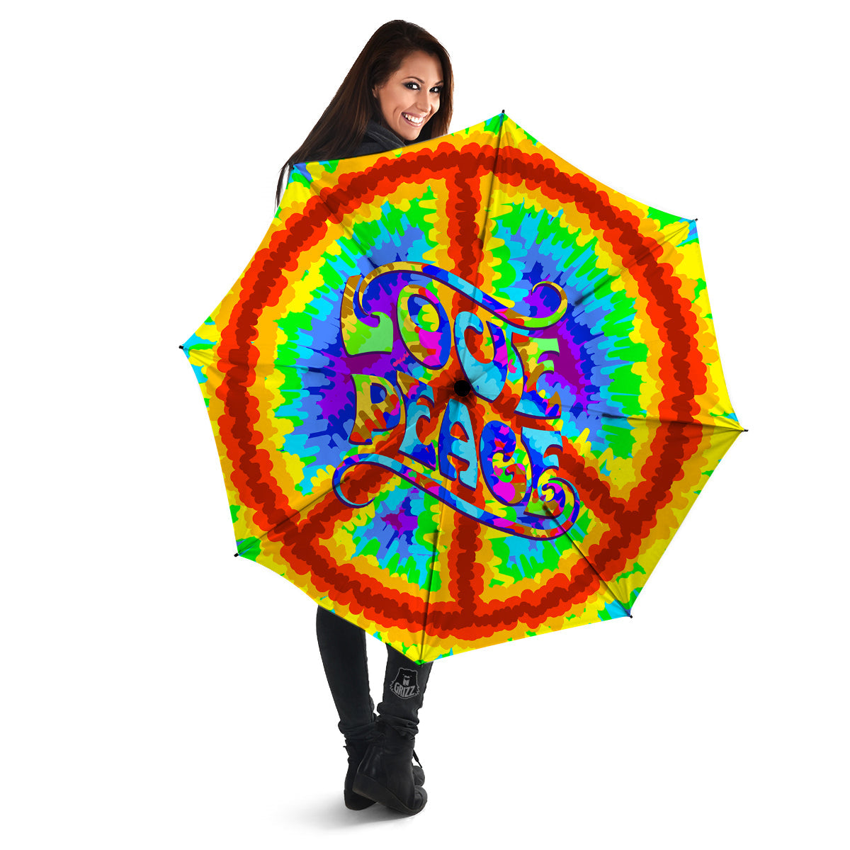 Hippie Symbol Colorful Abstract Print Umbrella-grizzshop