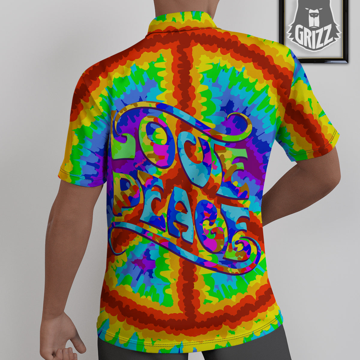 Hippie Symbol Colorful Abstract Print Untucked Shirts-grizzshop