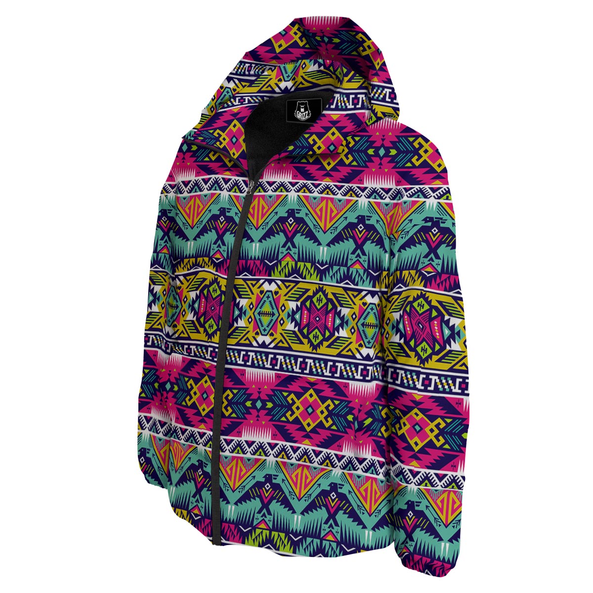 Hippie Tribal Aztec Print Pattern Down Jacket-grizzshop