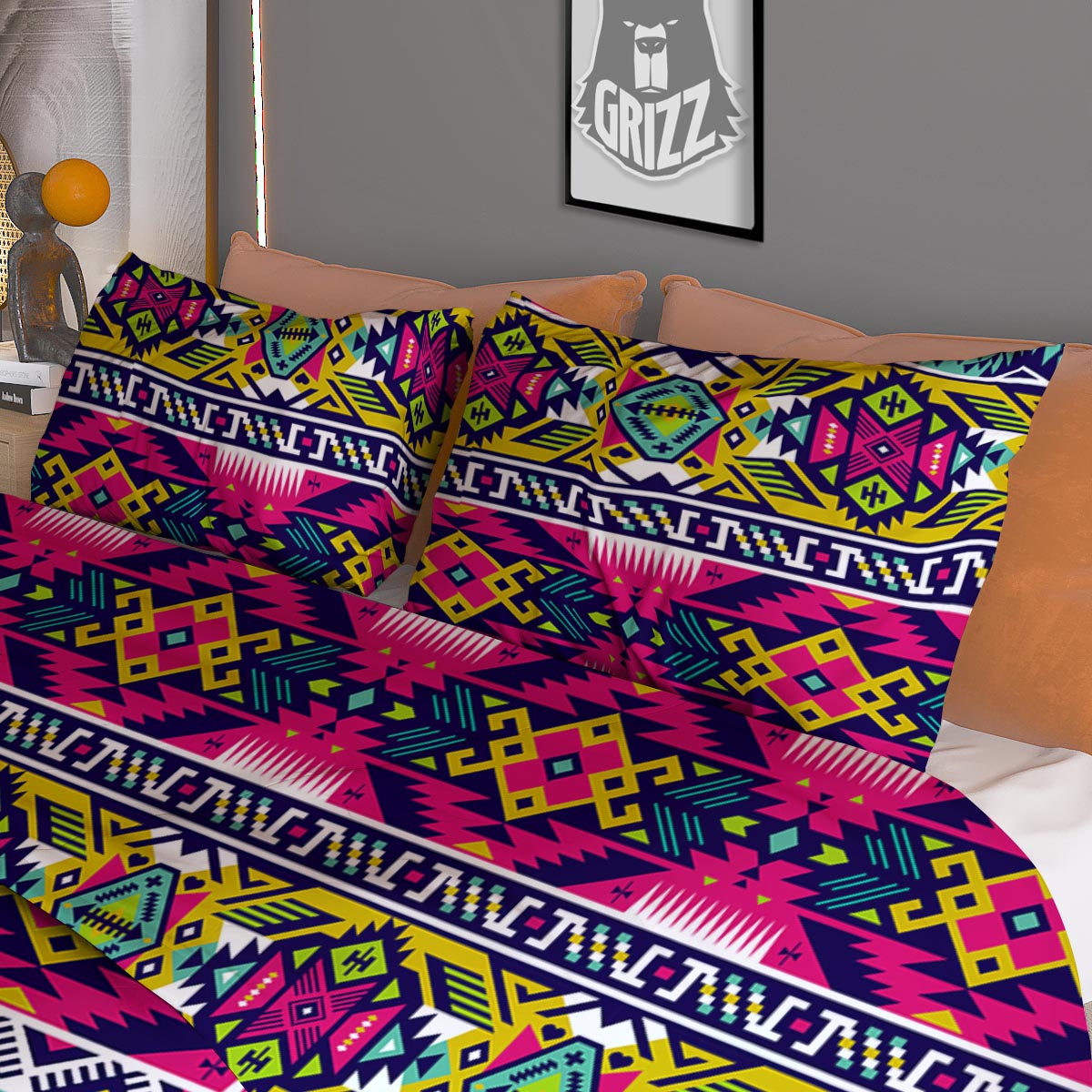 Hippie Tribal Aztec Print Pattern Duvet Cover Bedding Set