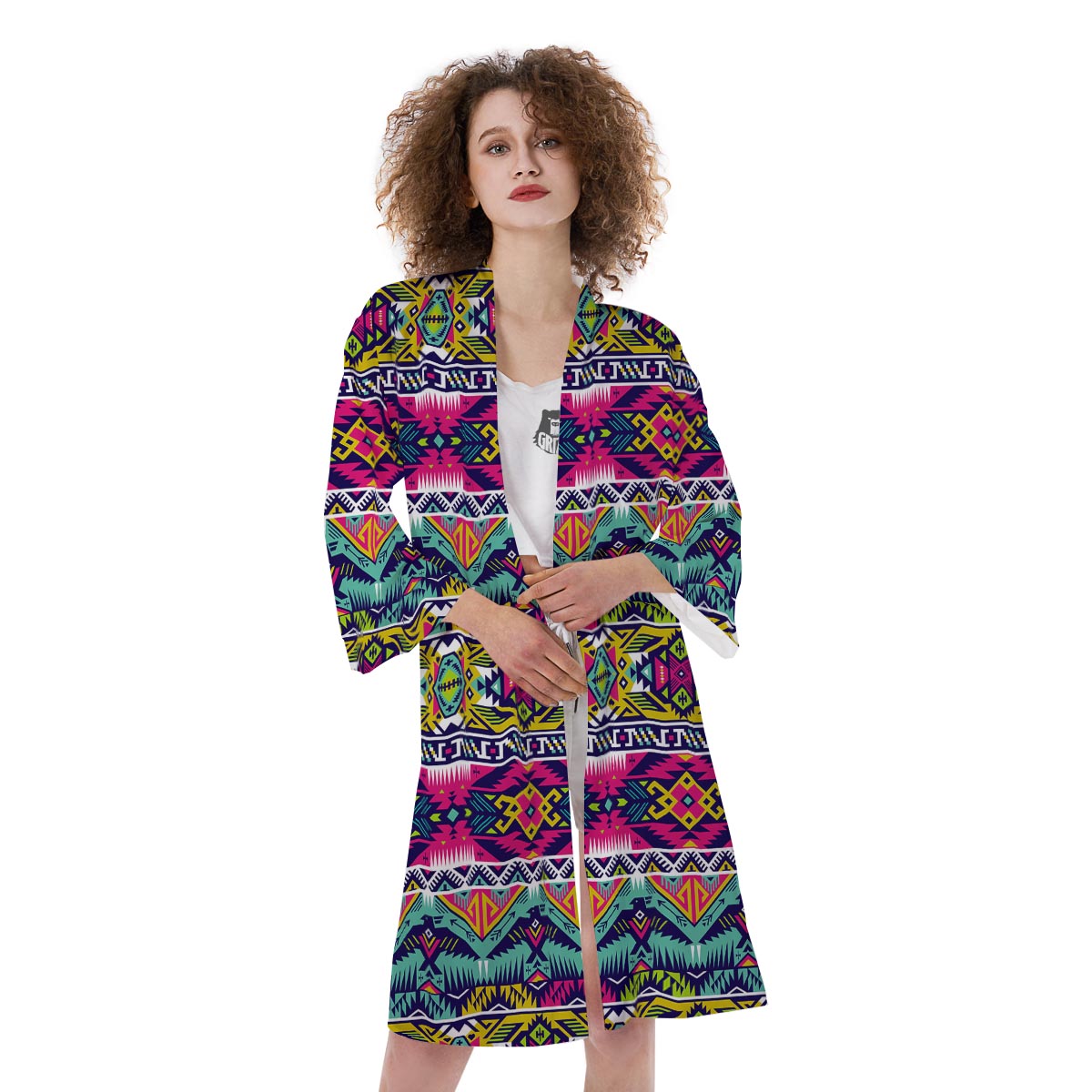 Hippie Tribal Aztec Print Pattern Kimono-grizzshop