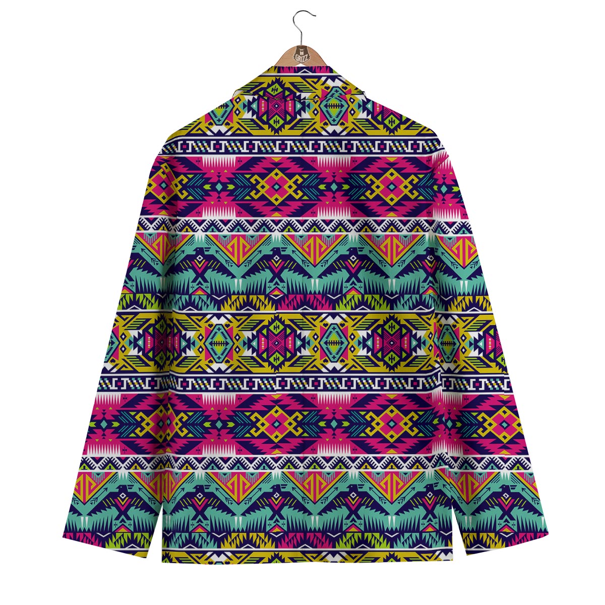 Hippie Tribal Aztec Print Pattern Men's Blazer-grizzshop