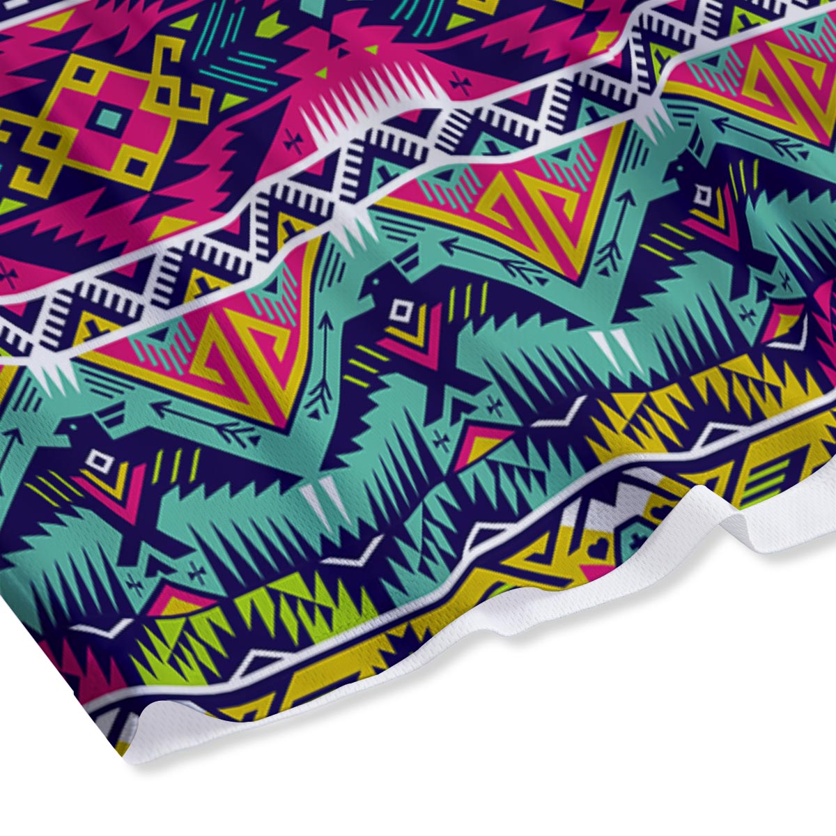 Hippie Tribal Aztec Print Pattern Mesh Shorts
