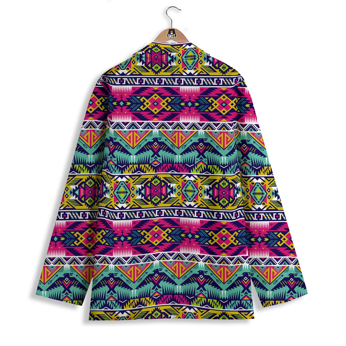Hippie Tribal Aztec Print Pattern Women's Blazer-grizzshop