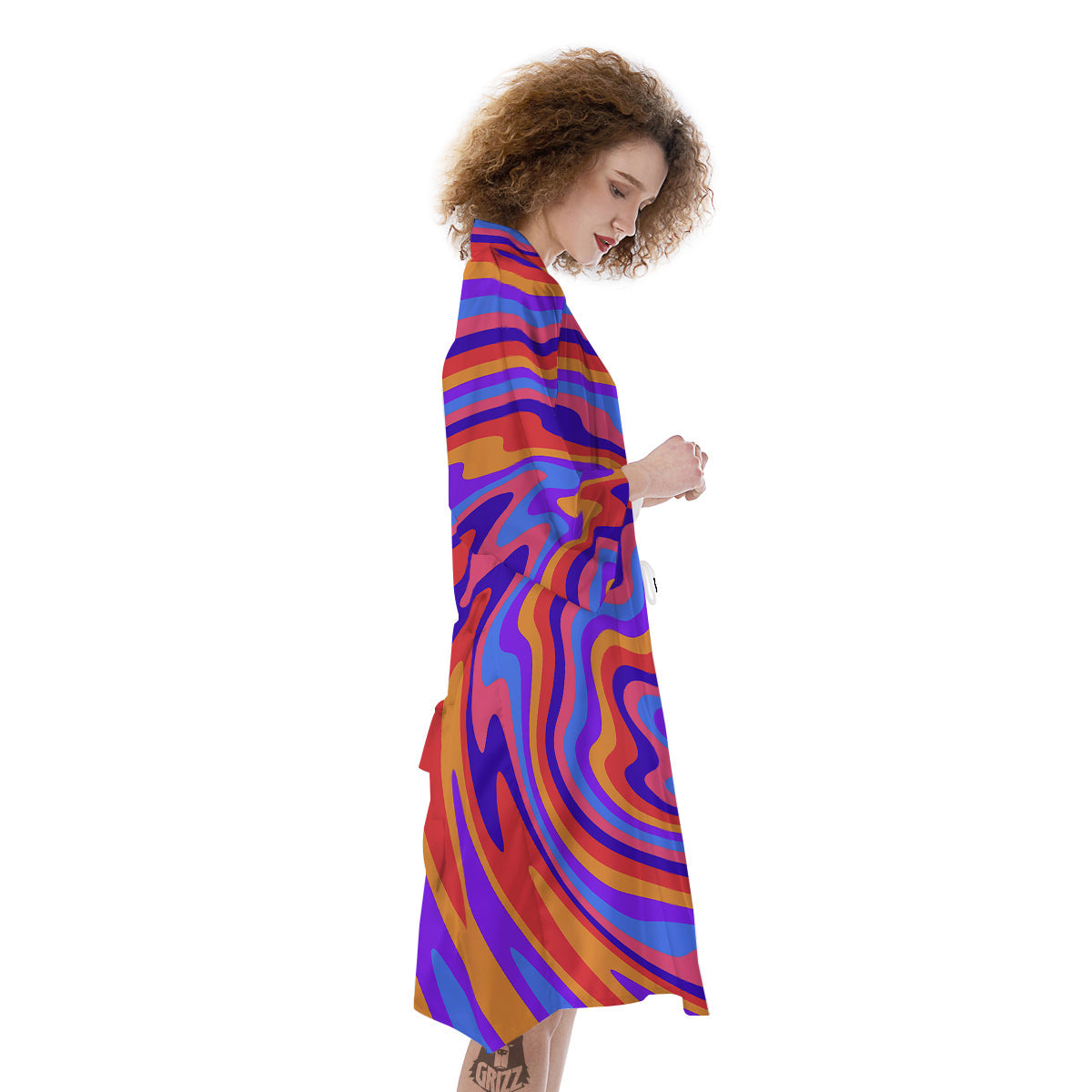 Hippie Trippy Acid Color Print Pattern Kimono-grizzshop