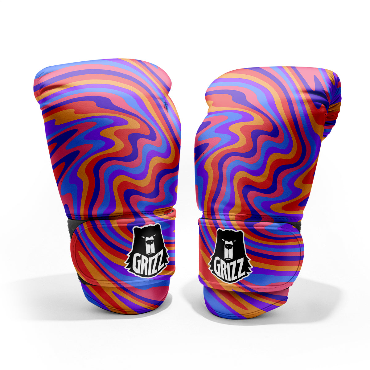 Hippie Trippy Acid Color Print Pattern Pro Boxing Glove