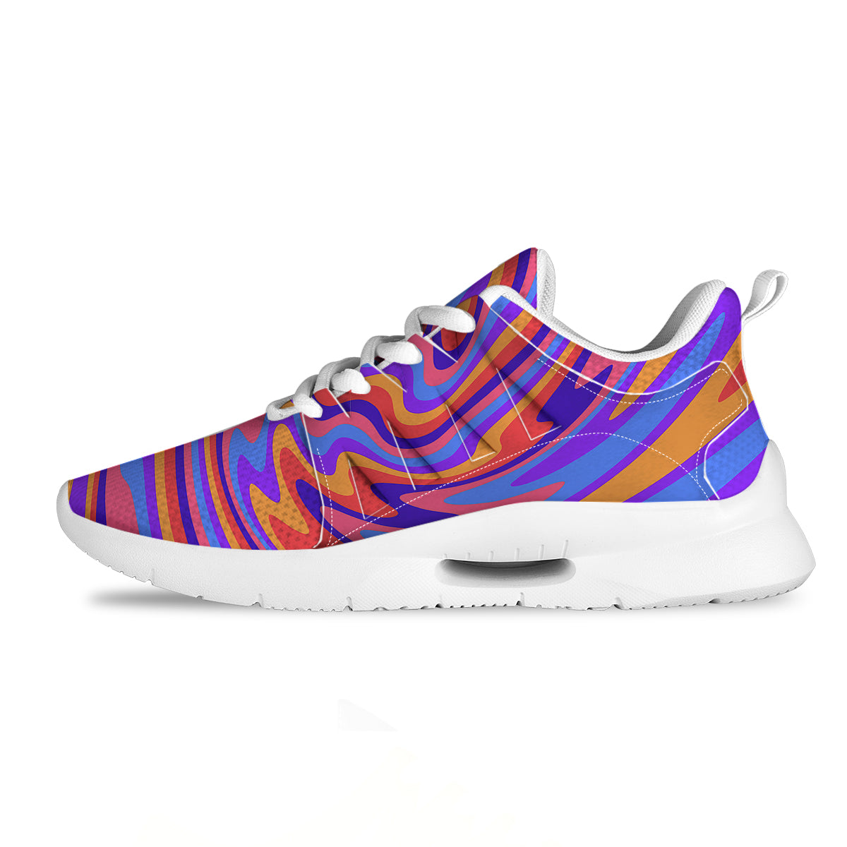 Hippie Trippy Acid Color Print Pattern Tennis Shoes-grizzshop