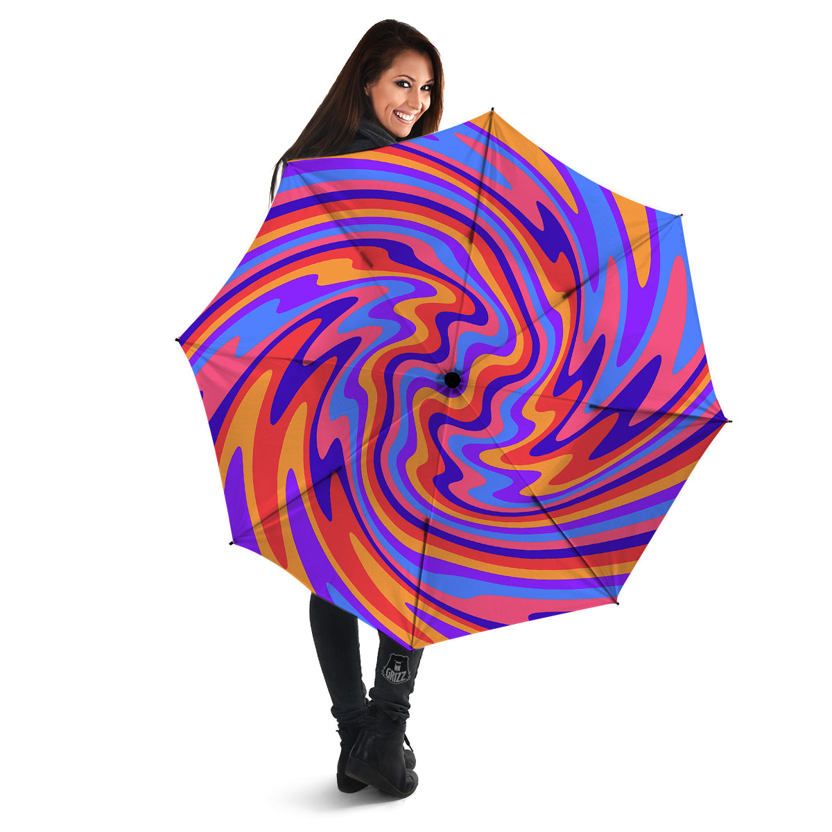 Hippie Trippy Acid Color Print Pattern Umbrella-grizzshop