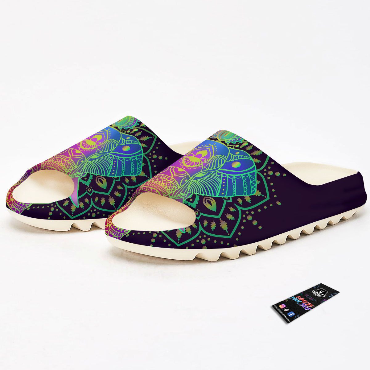 Hippie Elephant Indian Boho Print Sandals-grizzshop
