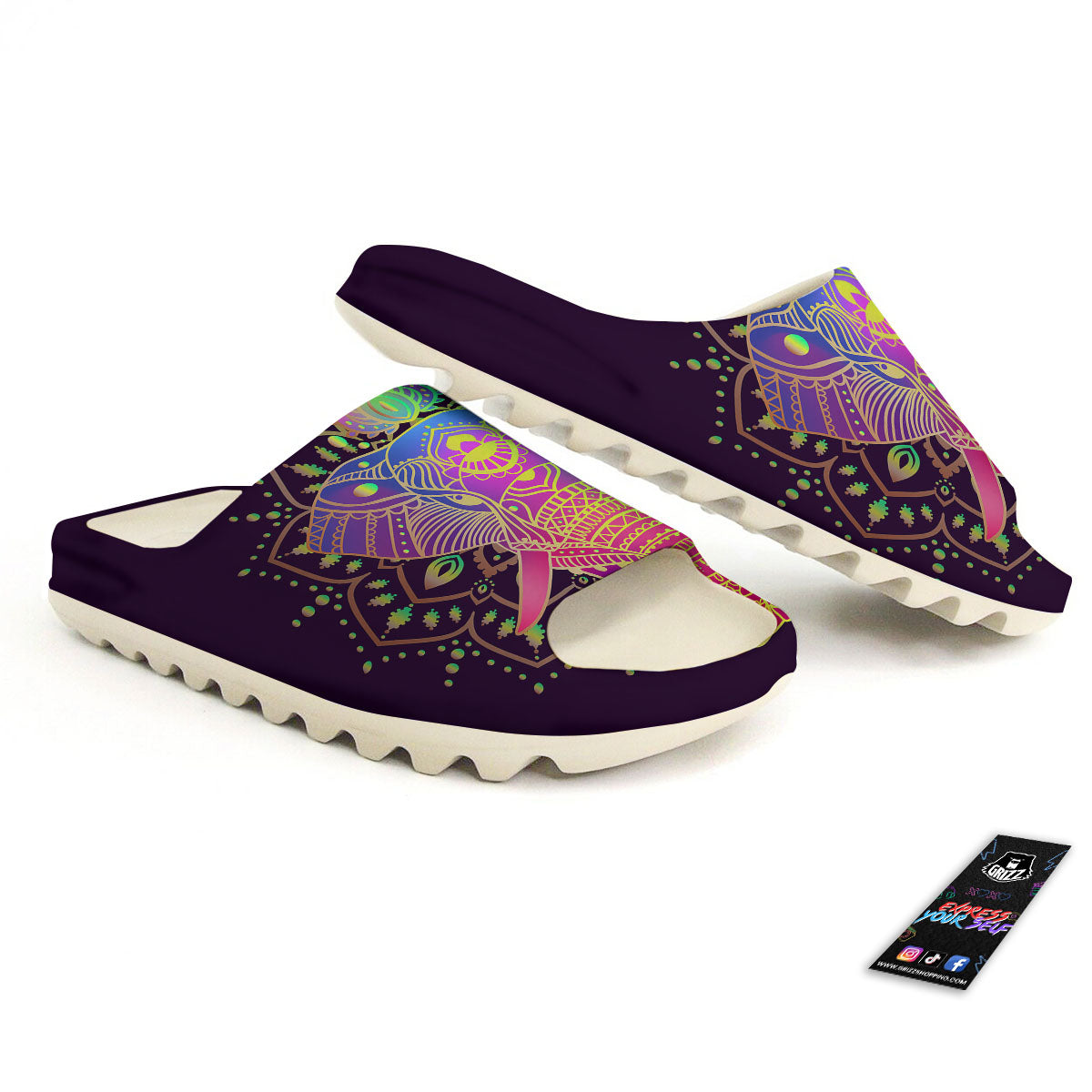 Hippie Elephant Indian Boho Print Sandals-grizzshop