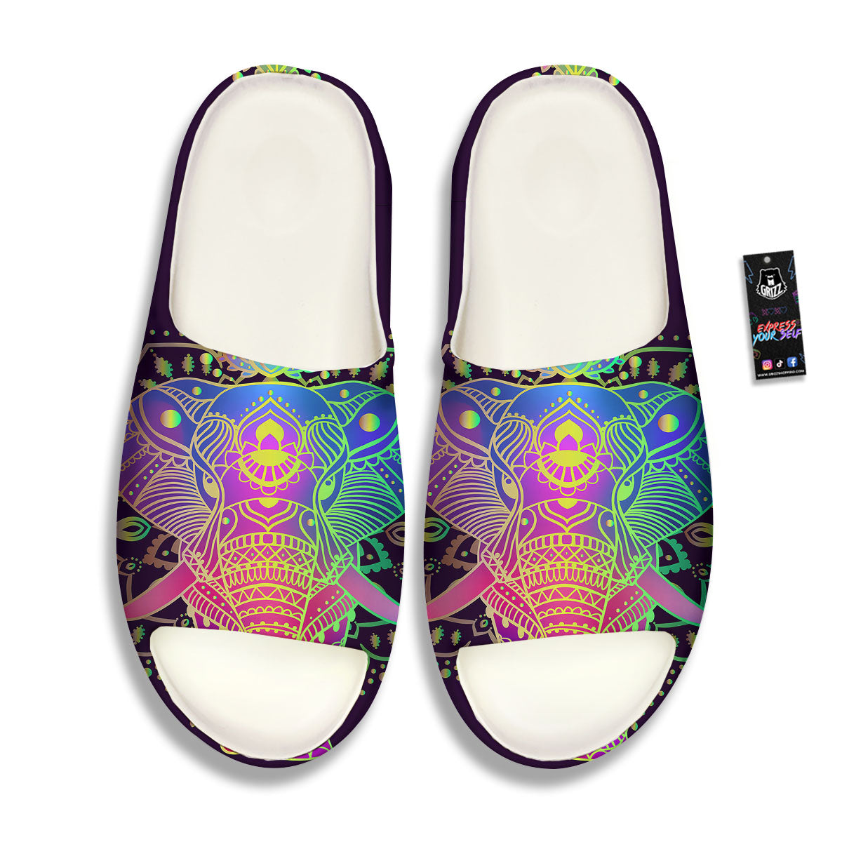 Hippie Elephant Indian Boho Print Sandals-grizzshop
