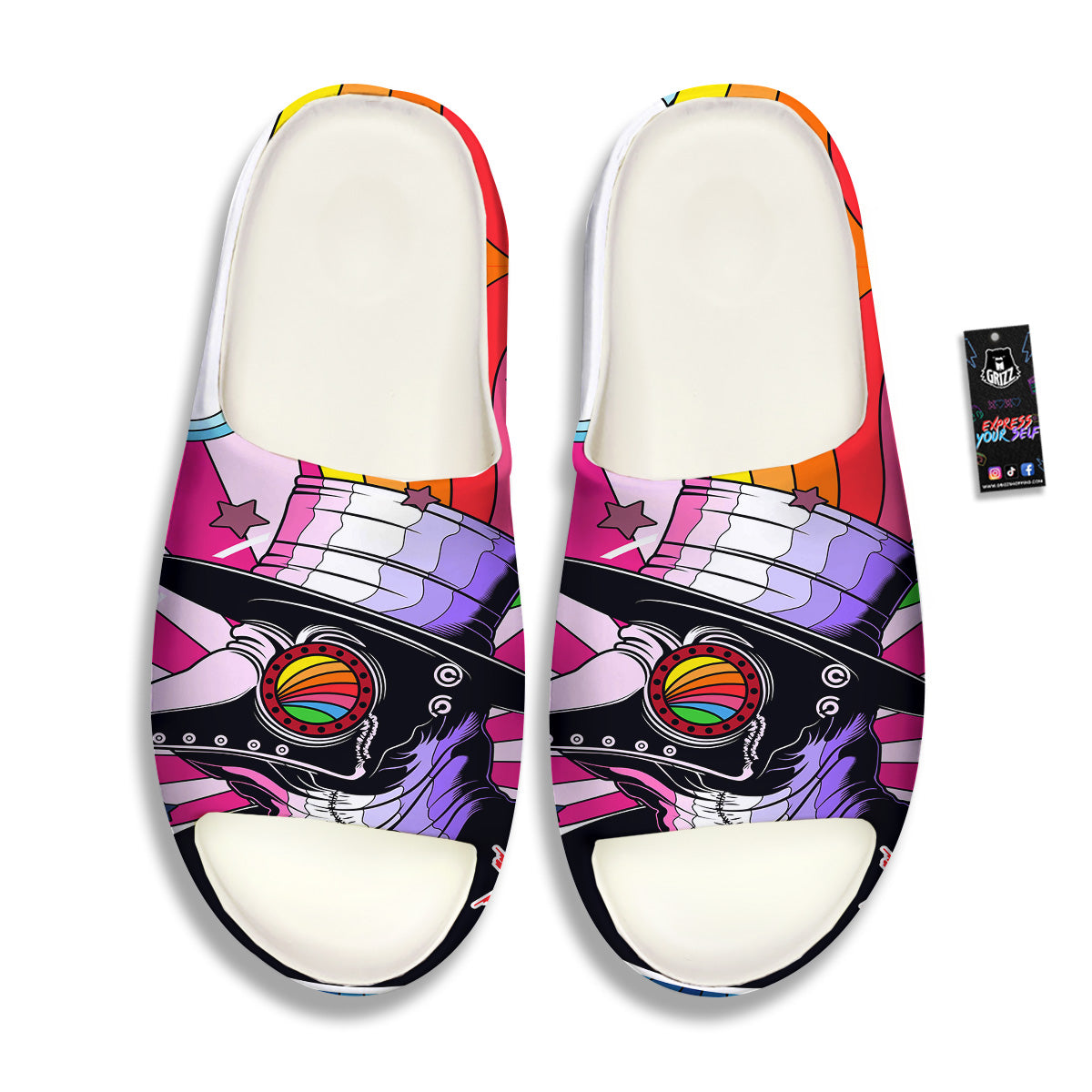 Hippie Plague Doctor Colorful Print Sandals-grizzshop