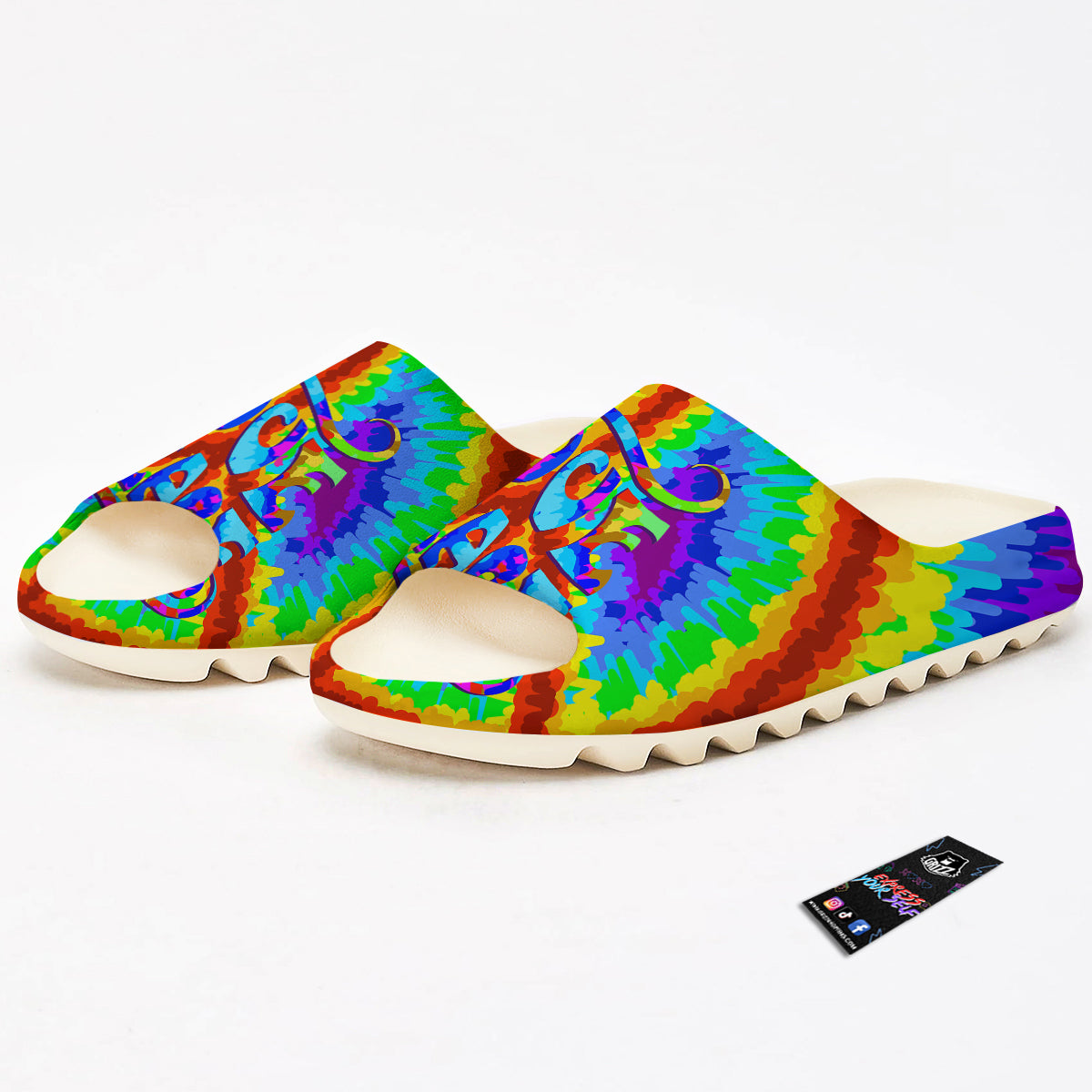 Hippie Symbol Colorful Abstract Print Sandals-grizzshop