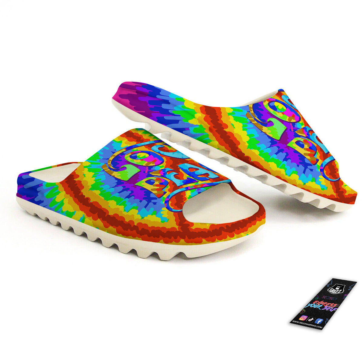 Hippie Symbol Colorful Abstract Print Sandals-grizzshop