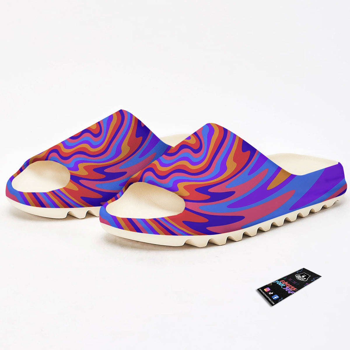 Hippie Trippy Acid Color Print Pattern Sandals-grizzshop
