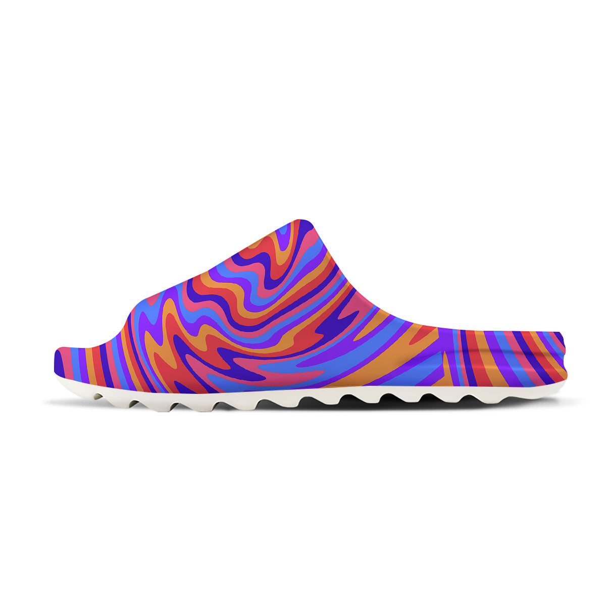 Hippie Trippy Acid Color Print Pattern Sandals-grizzshop