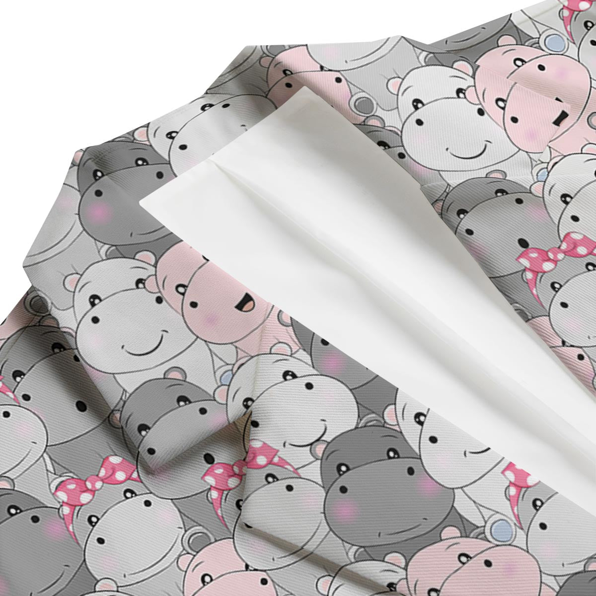 Hippo Cute Print Pattern Men's Blazer-grizzshop