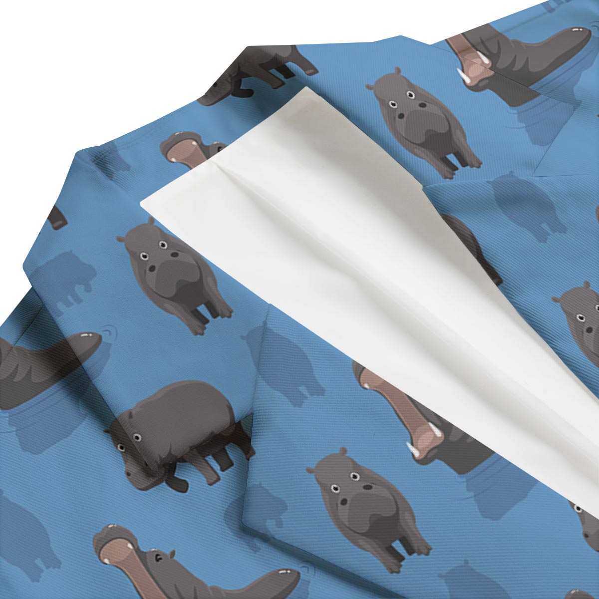 Hippo Pattern Print Men's Blazer-grizzshop