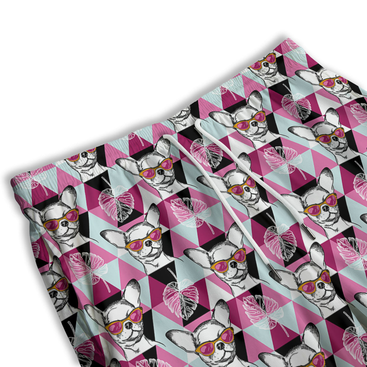 Hipster Chihuahua Print Pattern Men's Athletic Shorts