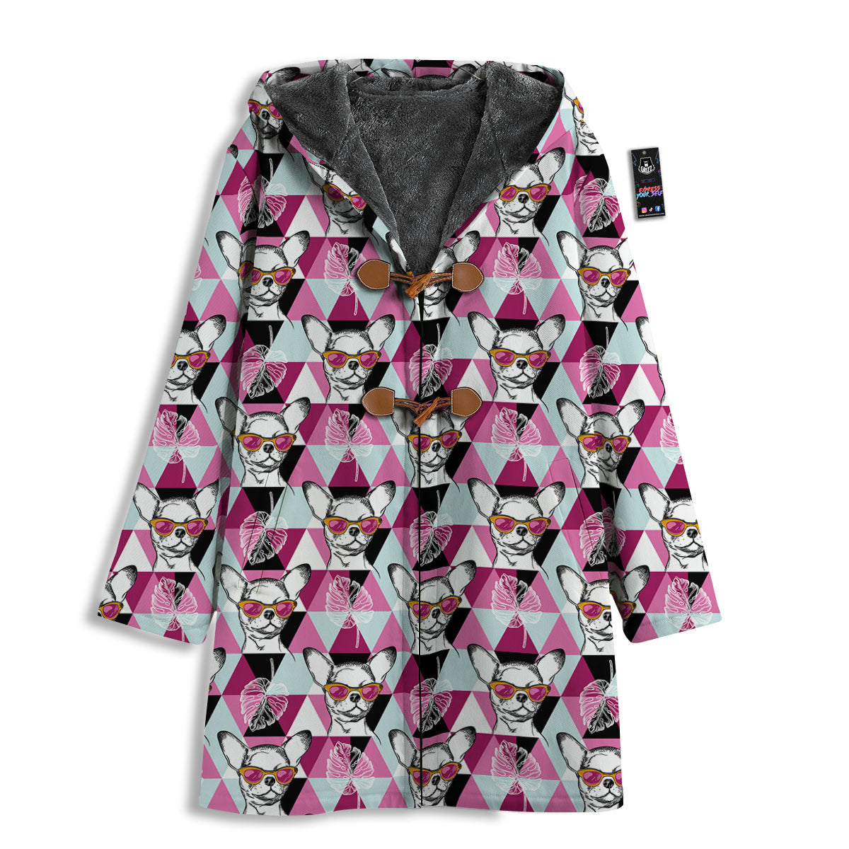 Hipster Chihuahua Print Pattern Men's Windbreaker Jacket-grizzshop