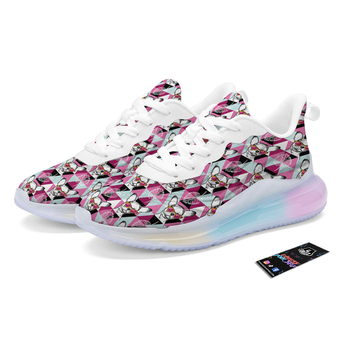 Hipster Chihuahua Print Pattern Running Sneakers-grizzshop
