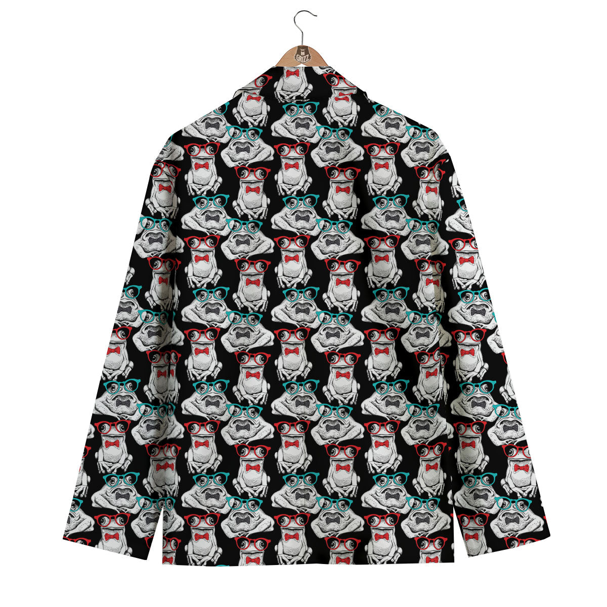 Hipster Frog Print Pattern Men's Blazer-grizzshop