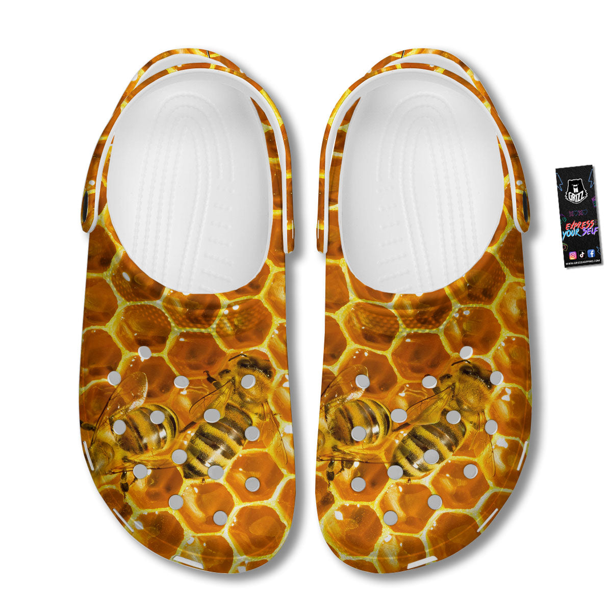 Hive Honey Bee Print Clog-grizzshop