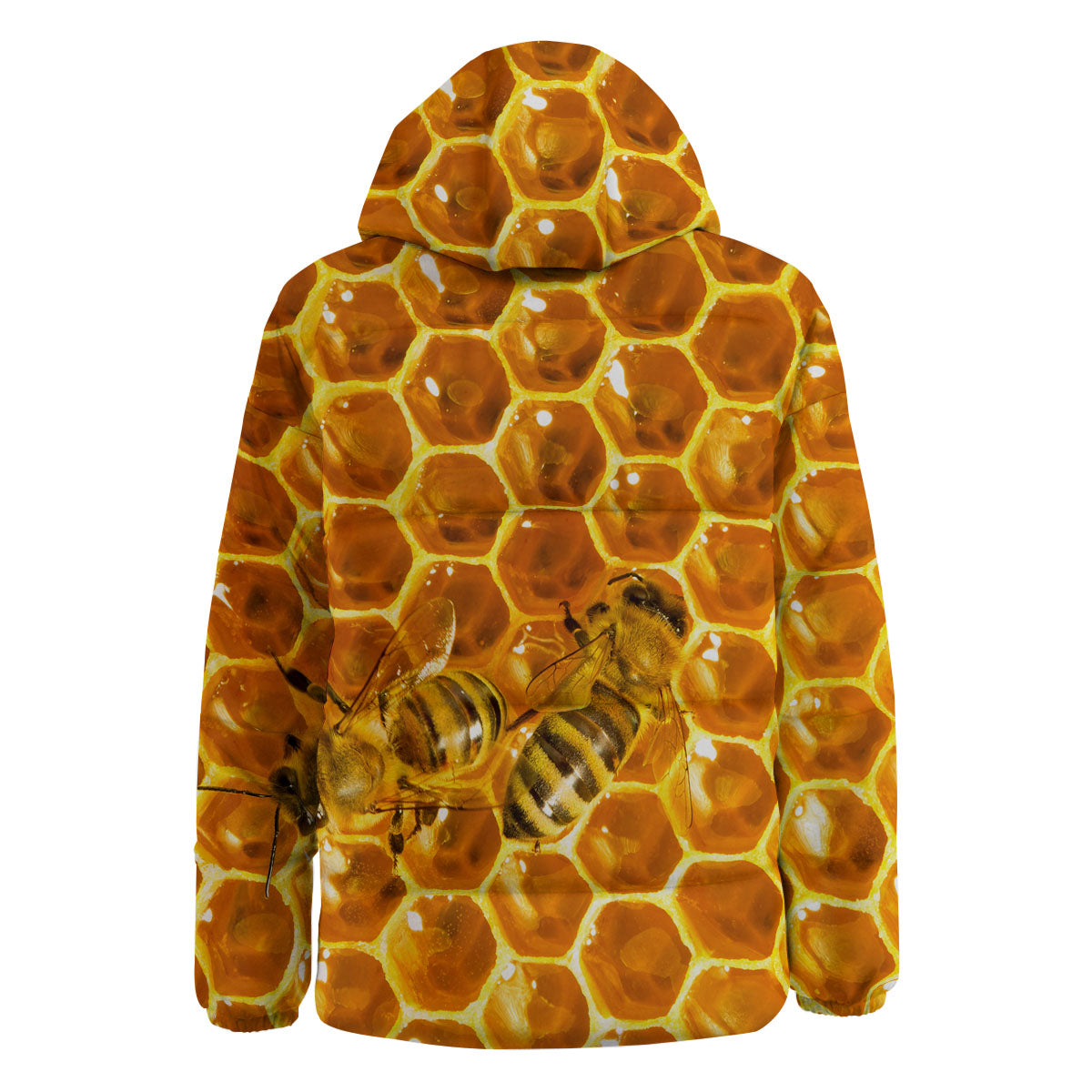 Hive Honey Bee Print Down Jacket-grizzshop