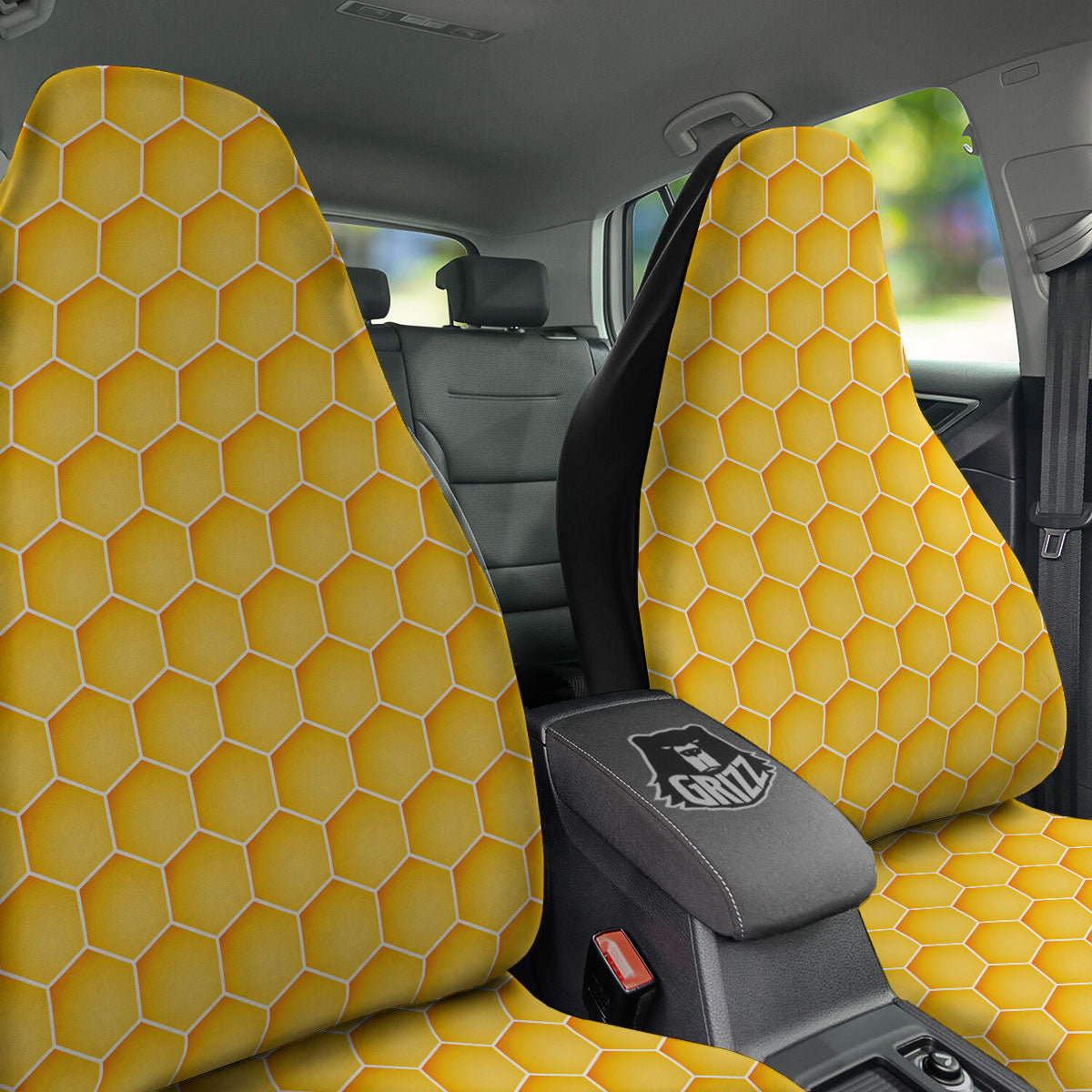 Hive Honey Bee Print Pattern Car Seat Covers-grizzshop