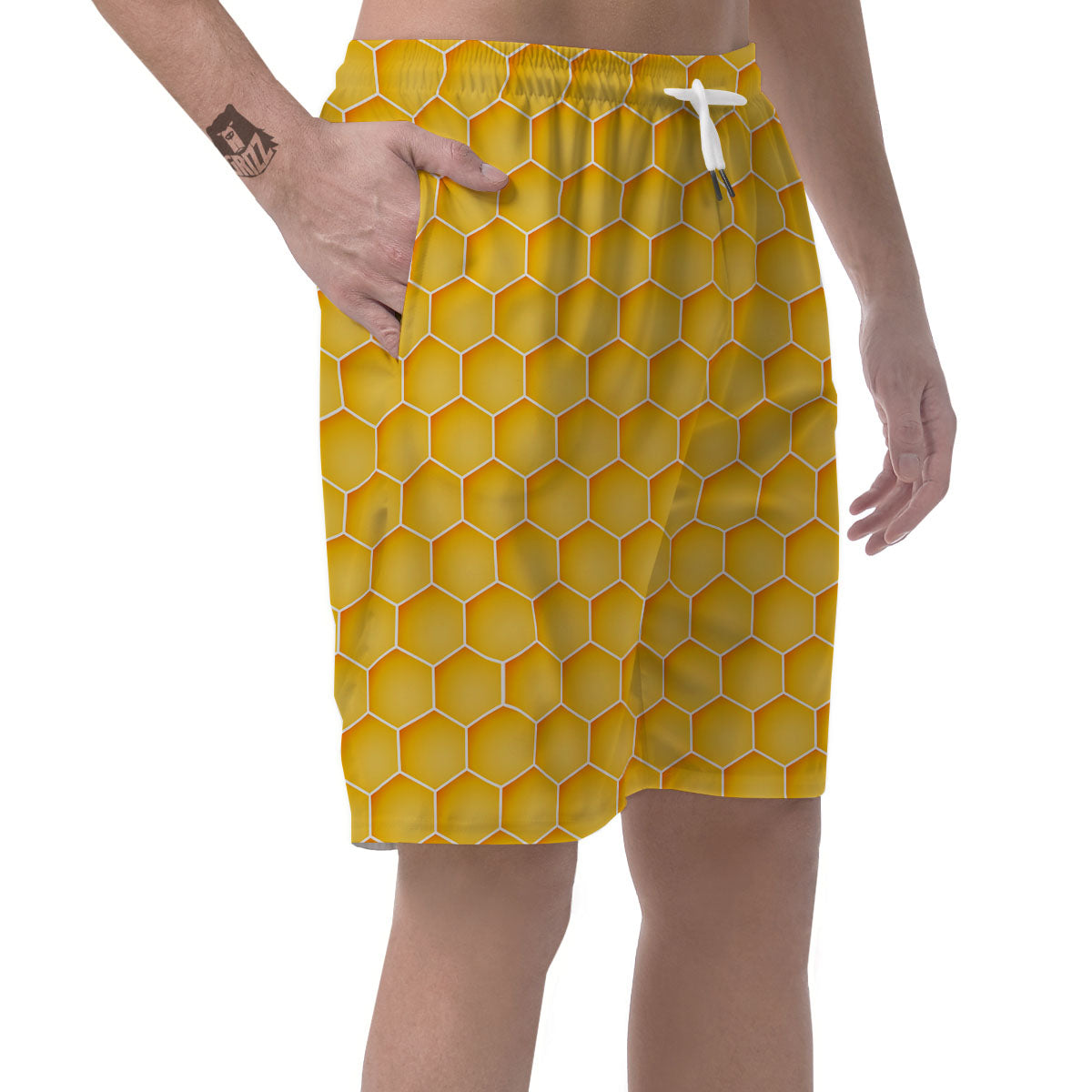Hive Honey Bee Print Pattern Men's Shorts-grizzshop